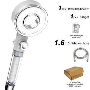 ABS Beauty Bathroom Shower Head With PP Cotton Filter Modern High Pressure Filtered Massage – ABS Plastic / White