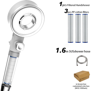 ABS Beauty Bathroom Shower Head With PP Cotton Filter Modern High Pressure Filtered Massage – ABS Plastic / White