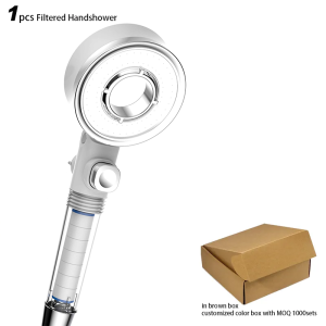 ABS Beauty Bathroom Shower Head With PP Cotton Filter Modern High Pressure Filtered Massage – ABS Plastic / White