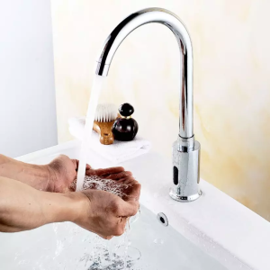 Automatic Sensor Touchless Bathroom Sink Faucet with Hole brass or zinc material – Chrome / Chrome