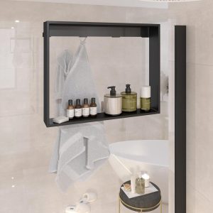 China manufacturer 304 stainless Steel matte black Hanging Shower Caddy Bathroom Shelves – Black / 40x8x50 cm