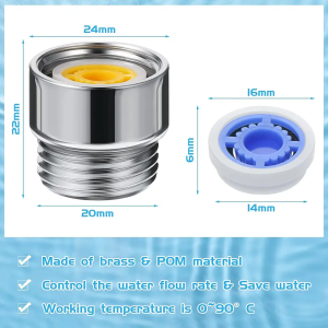 Water Saver Adapter Set Flow Reducer Limiter Flow Restrictor Control Valve Flow for Shower Head