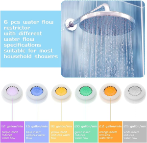 Water Saver Adapter Set Flow Reducer Limiter Flow Restrictor Control Valve Flow for Shower Head