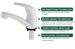 single hole chromed faucet with different spout cold water tap / Light Grey
