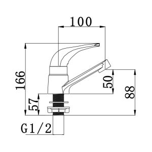 single hole chromed faucet with different spout cold water tap / Light Grey