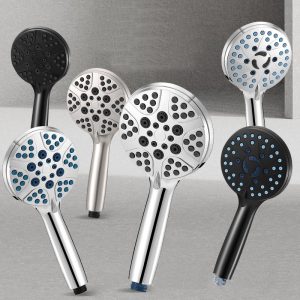 Powerful Detachable High Pressure 8 Functions Shower Head with handheld –  Shower Head Set for Low Water Pressure –  Brushed – ABS Plastic