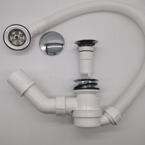 China Bathtub Drain Shower Waste Drainer Pop-Up Siphon Drain WITH PIPE – plastic / White