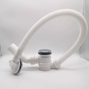 China Bathtub Drain Shower Waste Drainer Pop-Up Siphon Drain WITH PIPE – plastic / White