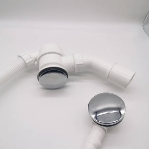 China Bathtub Drain Shower Waste Drainer Pop-Up Siphon Drain WITH PIPE – plastic / White