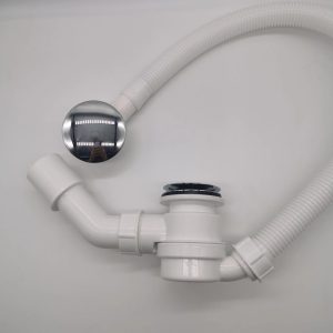 China Bathtub Drain Shower Waste Drainer Pop-Up Siphon Drain WITH PIPE – plastic / White