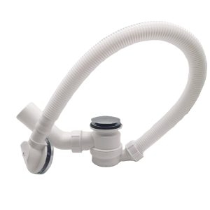 China Bathtub Drain Shower Waste Drainer Pop-Up Siphon Drain WITH PIPE – plastic / White