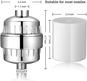 15 Stage Shower Filter For Hard Water Containing Vitamin C, Removing Impurities Heavy Metal Chlorine Fluoride shower filter – ABS Plastic