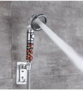 Magnetic iron filter shower head 3 ways spray function water saving enhance pressure spa rainfall hand held shower head – ABS Plastic
