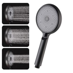 High Pressure Handheld Shower Head with High Flow Hand Held Rain hand Shower head – Plastic / Black