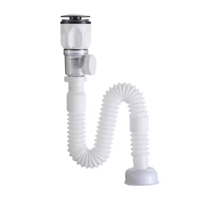China bathroom no stink extenible hose flexible sink drain deodorize pop up waste – plastic / White