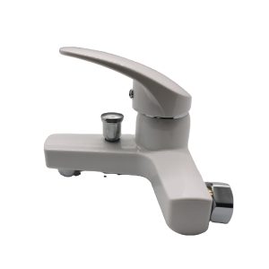 Single lever plastic shower mixer wall mounted faucet for cold and hot water – In-Wall B & S Faucets / White