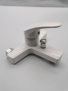 Single lever plastic shower mixer wall mounted faucet for cold and hot water – In-Wall B & S Faucets / White