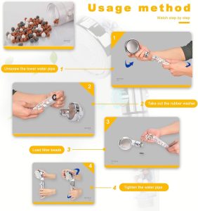 Ionic Shower Head Beads Ion Mineral Ball for Stone filter Shower Head Replacement Bio-Active Stone – ABS Plastic / color