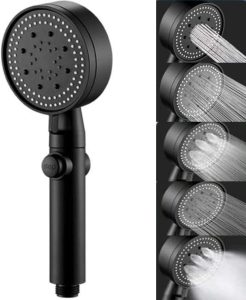black new style 3 function jet hand shower head – ABS Plastic