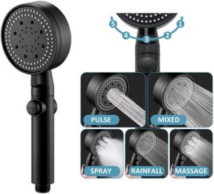 black new style 3 function jet hand shower head – ABS Plastic
