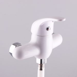 Single lever plastic shower mixer wall mounted faucet for cold and hot water – In-Wall B & S Faucets / White