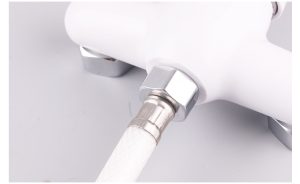Single lever plastic shower mixer wall mounted faucet for cold and hot water – In-Wall B & S Faucets / White
