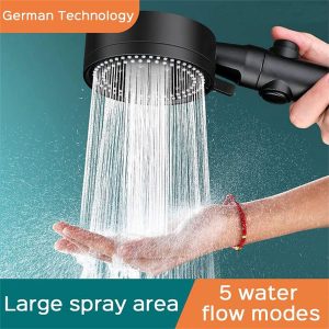 Handheld Shower Head Adjustable Water Pressure Shower Head with Switch Filtration Shower Head – ABS Plastic