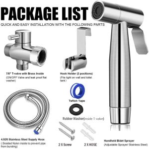 Stainless Steel Brushed Nickel Cloth Diaper Bidet Toilet Sprayer – stainless steel