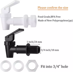 Water fountain tap Dispenser Tap Set Water Crock Tap plastic PP material / White