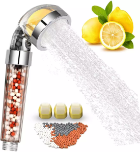 Ionic Shower Head Handheld Replacement | 3 Modes 3way Function | Adjustable Filter Bead Hard Water Boost Water Pressure – ABS Plastic