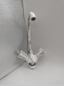 Cheap Plastic Hot and cold single hole faucet tap mixer / White