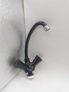 Cheap Plastic Hot and cold single hole faucet tap mixer / White