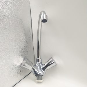Cheap Plastic Hot and cold single hole faucet tap mixer / White