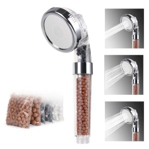 Multifunction 3 Modes Ionic Filter Handheld Shower Head Water Saving Hand Shower Head – Plastic