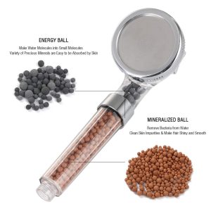 Multifunction 3 Modes Ionic Filter Handheld Shower Head Water Saving Hand Shower Head – Plastic