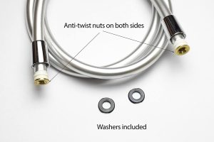 1.2m 1.5m 2m Non-toxic Leakproof Handheld Shower Head Hose Flexible Anti-Kink PVC Silver Grey Shower Hose – 1.5m