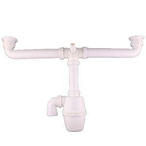 High Quality Prefabricated Double Drain Plug Bottle Trap Plastic Kitchen Drain Pipe – plastic / Gray
