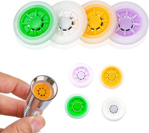 Water Saver Adapter Set Flow Reducer Limiter 1/2 Inch Flow Restrictor Control Valve Flow for Shower Head – Plastic / 4L/MIN