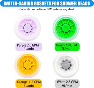 Water Saver Adapter Set Flow Reducer Limiter 1/2 Inch Flow Restrictor Control Valve Flow for Shower Head – Plastic / 4L/MIN