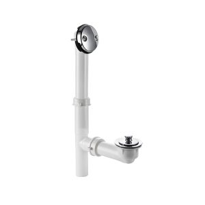 Lever Bath Waste and Overflow Tub Drain Plastic Kit plug stopper tub overflow drain – plastic / White