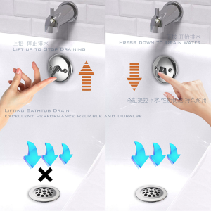 Lever Bath Waste and Overflow Tub Drain Plastic Kit strainer tub overflow drain – plastic / White
