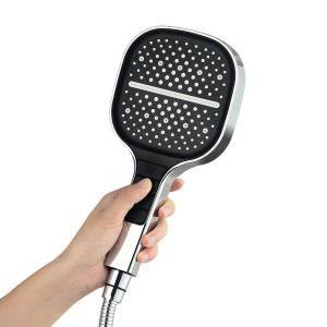 China hotel Square Big High Pressure Shower Head with Handheld 8 Spray Modes waterfall Shower Head – ABS Plastic / Chrome
