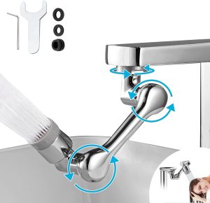 1080 Degree Rotating Faucet Extender Aerator Large-Angle Rotating Robotic Arm Faucet Aerator – plastic