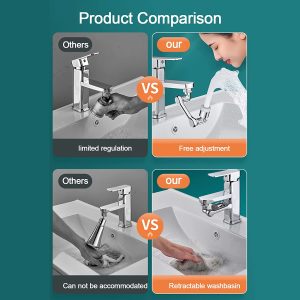 1080 Degree Rotating Faucet Extender Aerator Large-Angle Rotating Robotic Arm Faucet Aerator – plastic