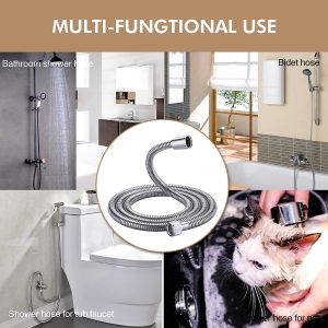Factory Supplier Bathroom 1.5M Stainless Steel Flexible Shower Hose Plumbing Brass Pipe Fittings Shower Braided Hose – 1.5m