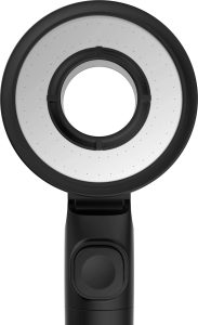Premium shower head, innovative 3 in 1 double-face hand shower, incl. massage rain shower SPA 3 jets water – ABS Plastic / Black