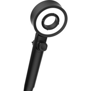 Premium shower head, innovative 3 in 1 double-face hand shower, incl. massage rain shower SPA 3 jets water – ABS Plastic / Black