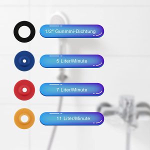 Water Saver Adapter Set Flow Reducer Limiter Flow Restrictor Control Valve Flow for Shower Head – Plastic / 11L/MIN