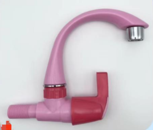 China manufacturer ABS water tap long swan neck kitchen faucet / White