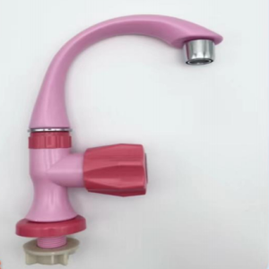 China manufacturer ABS water tap long swan neck kitchen faucet / White